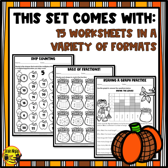 Fall Math Worksheets | Numbers to 1000 | Paper | Grade 3