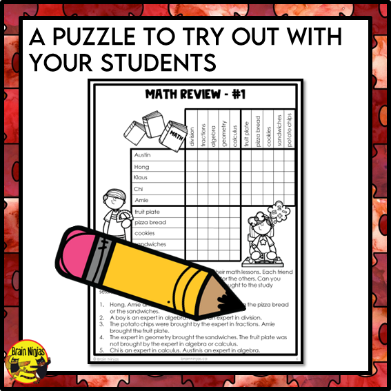 Free Back to School Logic Puzzle | Paper and Digital