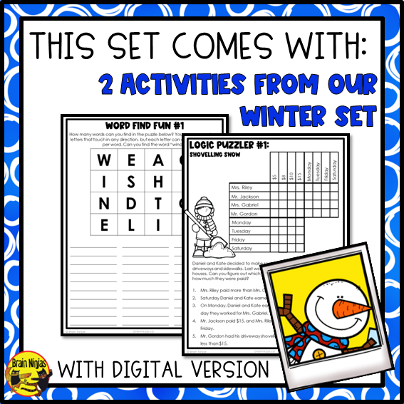 Free Winter and Christmas Word Games, Puzzles, and Writing Prompts | Paper and Digital