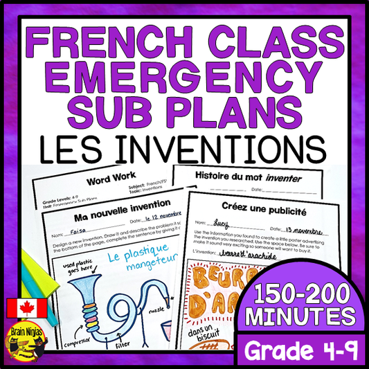 French Class Emergency Sub Plans | Paper | Grade 4 Grade 5 Grade 6
