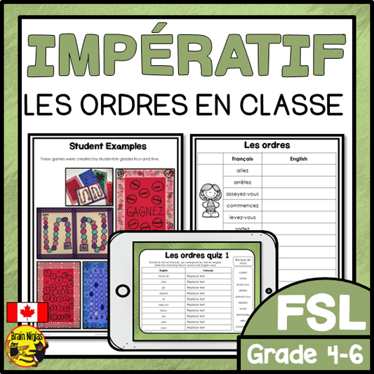 Imperative Commands | Impératif les ordres en classe | FRENCH | Paper and Digital