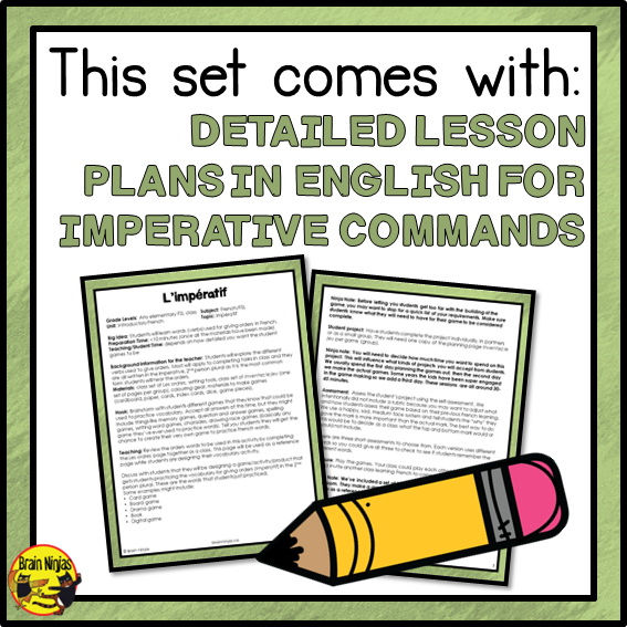 Imperative Commands | Impératif les ordres en classe | FRENCH | Paper and Digital