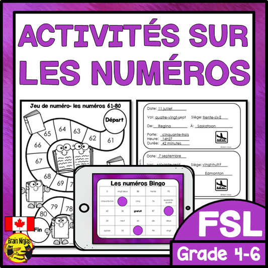 Number Activities | Les numéros | French | Paper and Digital