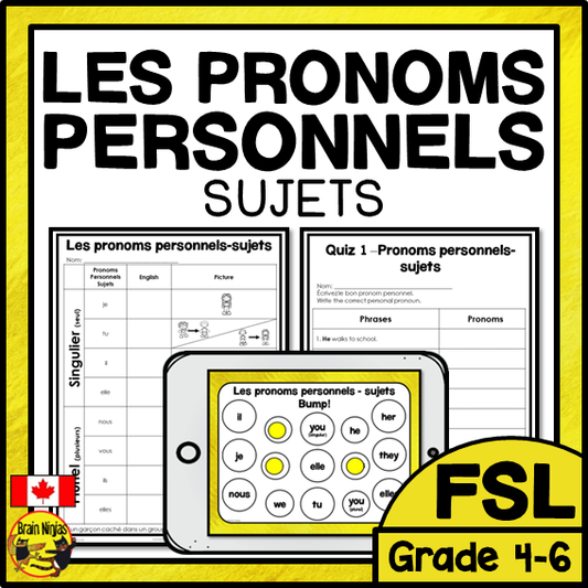 Pronouns | Les pronoms personnel | French | Paper and Digital
