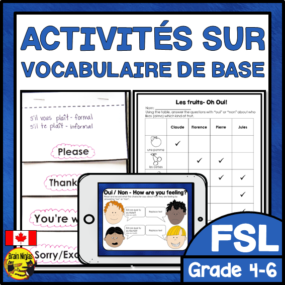 Introductory Vocabulary | French | Paper and Digital