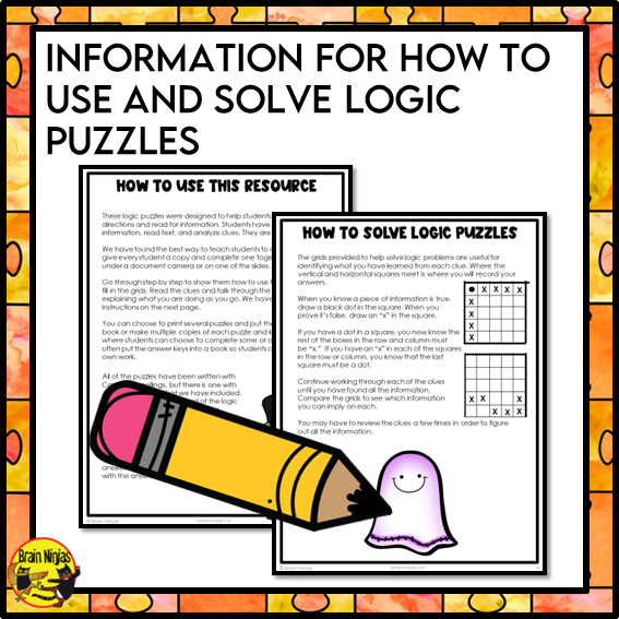 Halloween Logic Puzzles | Paper and Digital