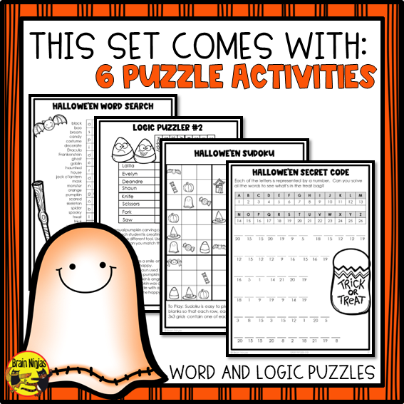 Halloween Reading, Writing and Puzzle Activities | Paper and Digital