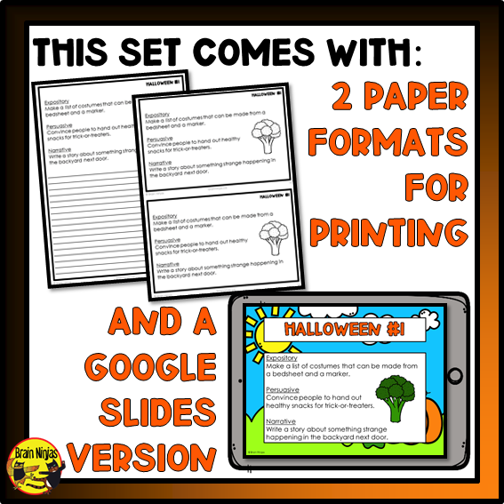 Halloween Writing Prompts | Paper and Digital