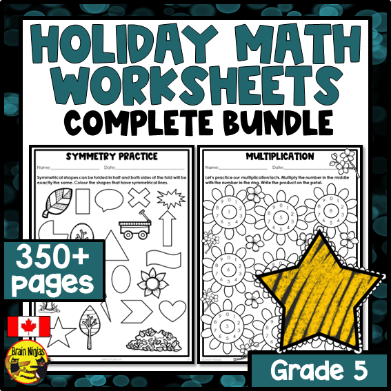 Holiday Math Worksheets Bundle | Numbers to 1 000 000 | Paper