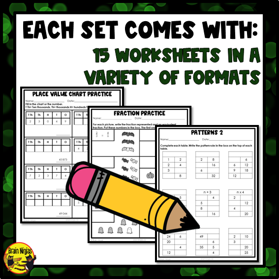Holiday Math Worksheets Bundle | Numbers to 10 000 | Paper