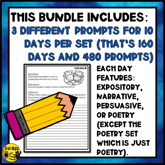 Daily Writing Prompts Holiday Bundle | Paper and Digital
