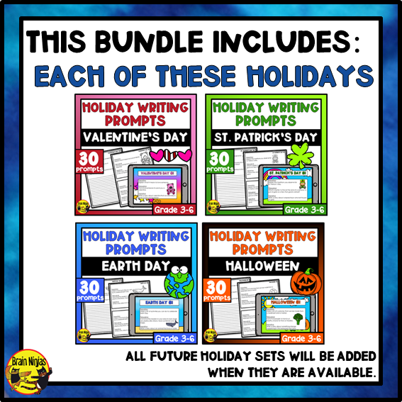 Daily Writing Prompts Holiday Bundle | Paper and Digital