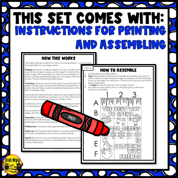Winter Collaborative Poster | Paper | Indoor Recess | Snowy Day