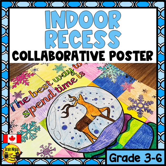 Winter Collaborative Poster | Paper | Indoor Recess | Reindeer
