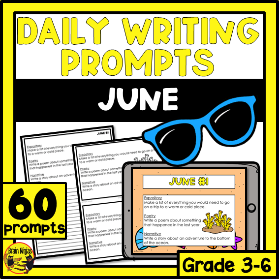 June Monthly Writing Prompts | Paper and Digital