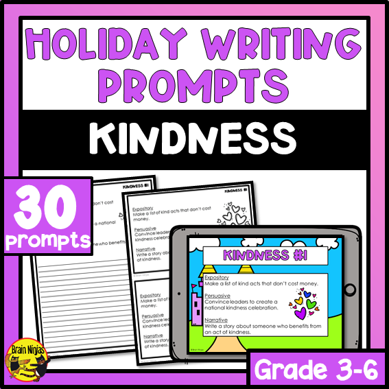 Kindness Writing Prompts | Paper and Digital