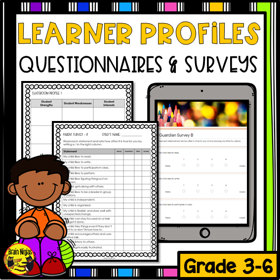 Learner Profiles Questions and Surveys | Paper and Digital
