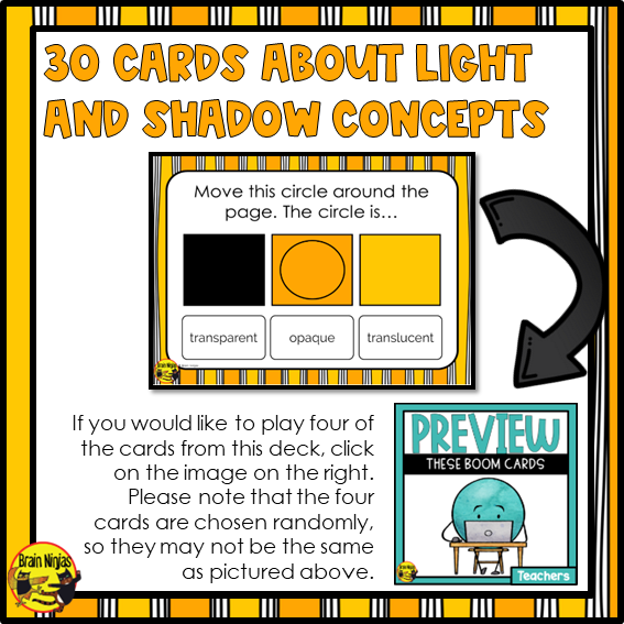 Light and Shadow Review | Boom Cards | Digital