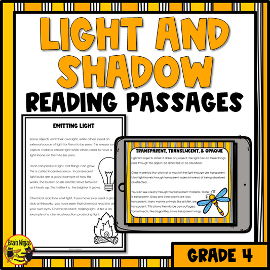 Light and Shadow Science Reading Passages | Paper and Digital