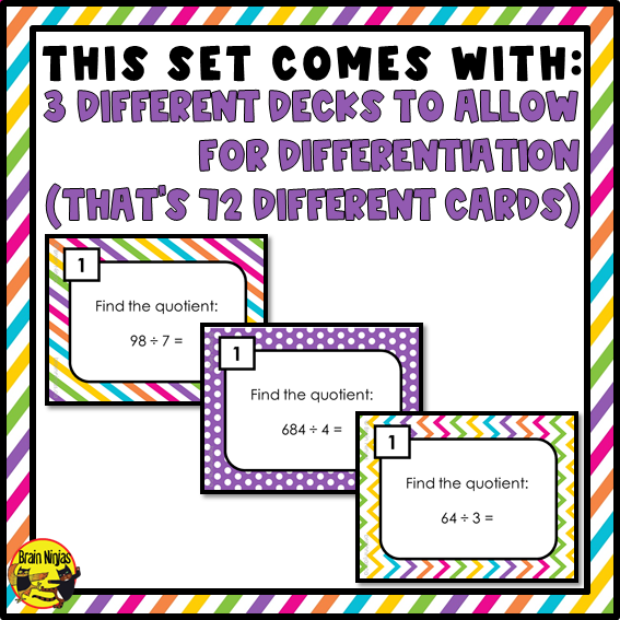 Long Division Math Task Cards | Paper and Digital | Grade 4 Grade 5