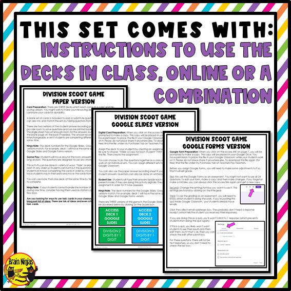 Long Division Math Task Cards | Paper and Digital | Grade 4 Grade 5