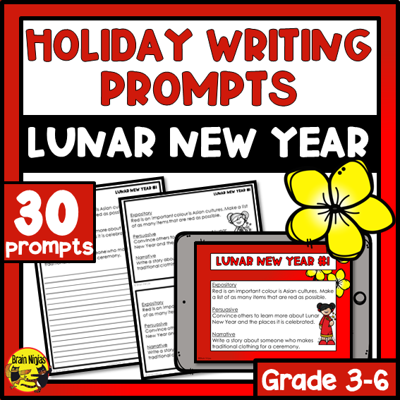 Lunar New Year Writing Prompts | Paper and Digital