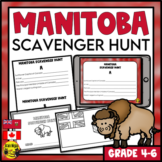 Manitoba Geography Scavenger Hunt | Paper and Digital