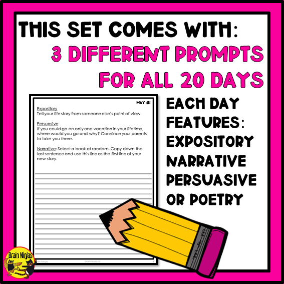 May Monthly Writing Prompts | Paper and Digital