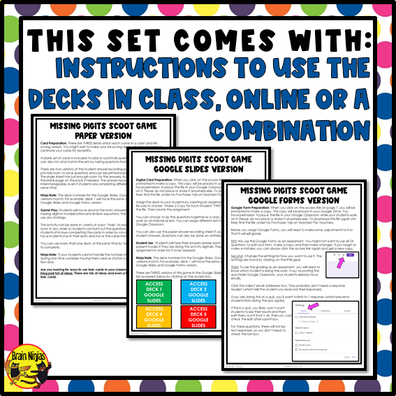 Missing Digits Multiplication and Division Math Task Cards | Paper and Digital | Grade 4 Grade 5