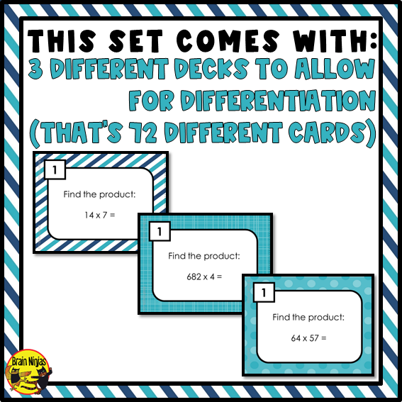 Long Multiplication Math Task Cards | Paper and Digital | Grade 4 Grade 5