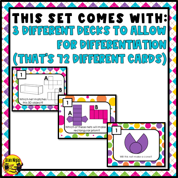 Nets of 3D Objects Math Task Cards | Paper and Digital | Grade 3 Grade 4 Grade 5