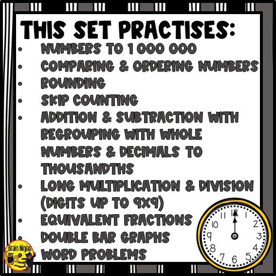 New Years Math Worksheets | Numbers to 1 000 000 | Paper