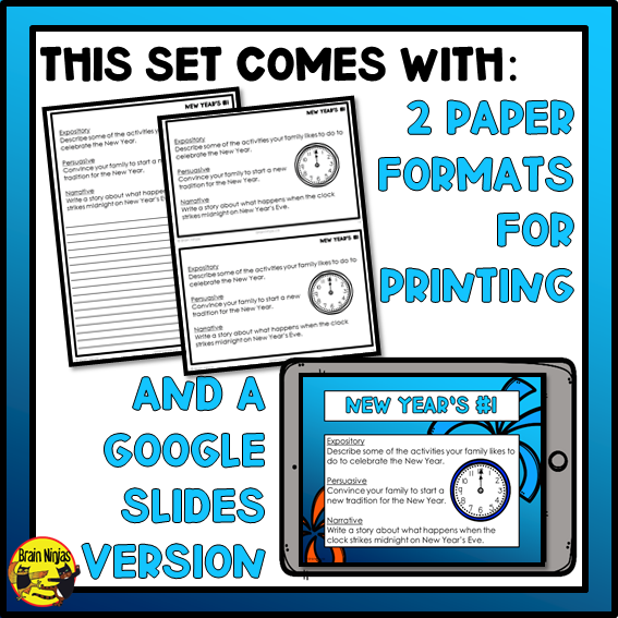New Year Writing Prompts | Paper and Digital