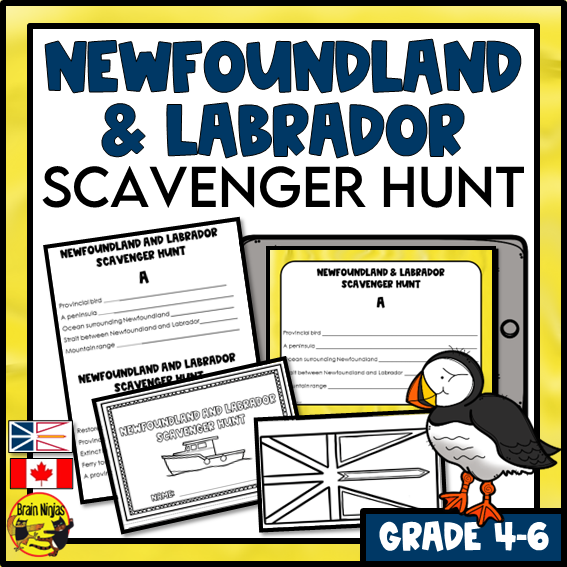 Newfoundland and Labrador Geography Scavenger Hunt | Paper and Digital