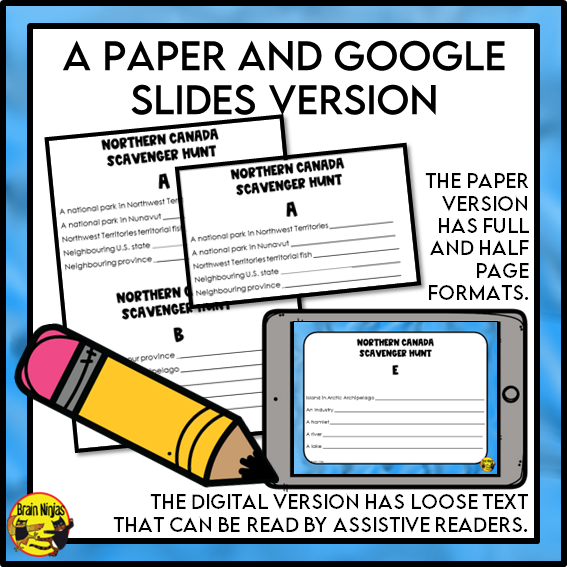 Northern Canada Geography Scavenger Hunt | Paper and Digital