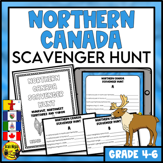 Northern Canada Geography Scavenger Hunt | Paper and Digital