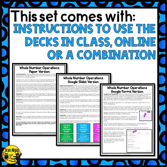 Number Operations Math Task Cards | Paper and Digital | Grade 3