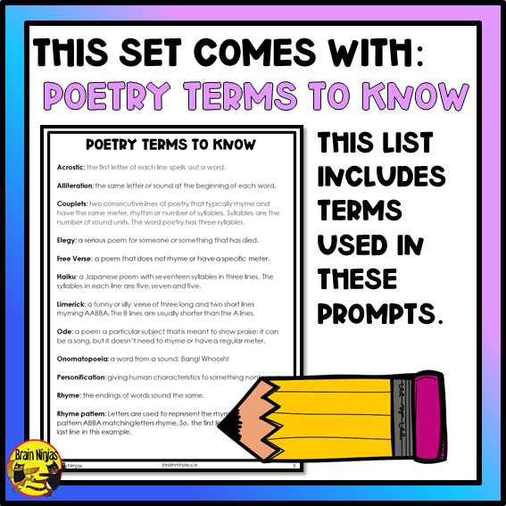 Poetry Writing Prompts | Paper and Digital