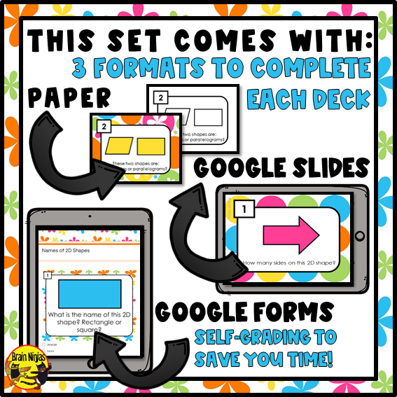 2D Shapes and Polygons Math Task Cards | Paper and Digital | Grade 4 Grade 5