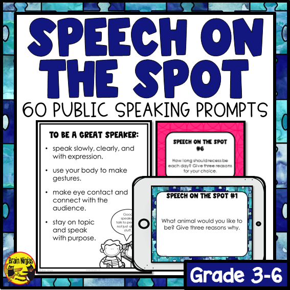 Speaking Promts Example Public Speaking Prompts | Speech on the Spot | Paper and Digital ...