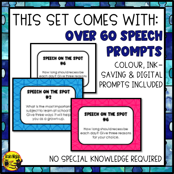 Public Speaking Prompts | Speech on the Spot | Paper and Digital