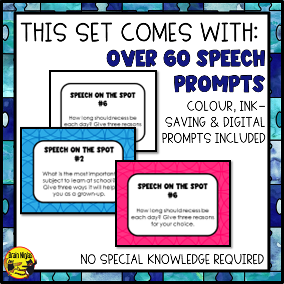 Speaking Promts Example Public Speaking Prompts | Speech on the Spot | Paper and Digital ...