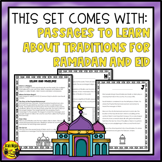 Ramadan and Eid al-Fitr Reading and Writing Activities | Paper and Digital