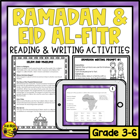 Ramadan and Eid al-Fitr Reading and Writing Activities | Paper and Digital