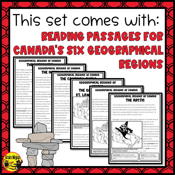 Canada Regions Reading Passages | Paper and Digital