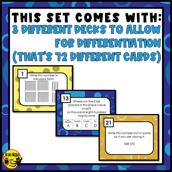 Representing Numbers Math Task Cards | Paper and Digital | Grade 4 Grade 5