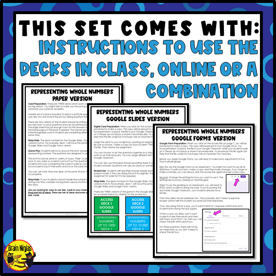 Representing Numbers Math Task Cards | Paper and Digital | Grade 4 Grade 5