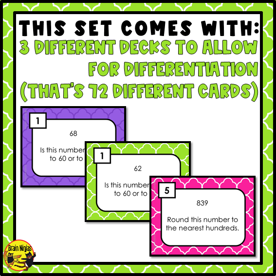 Rounding Numbers Math Task Cards | Paper and Digital | Grade 4 Grade 5