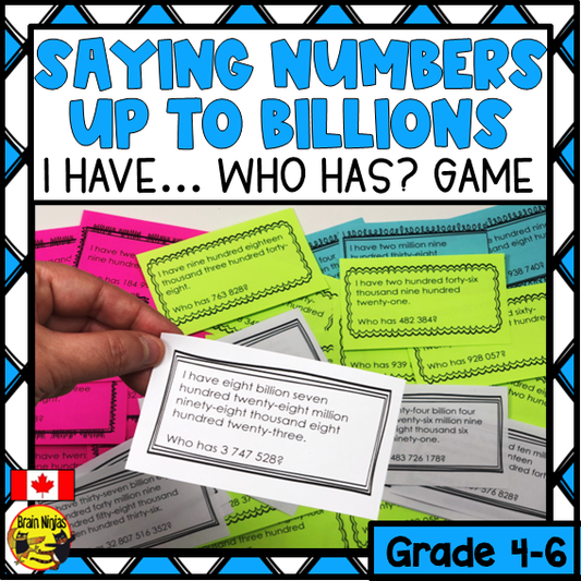 Saying Big Numbers Game | Up To Billions | Paper