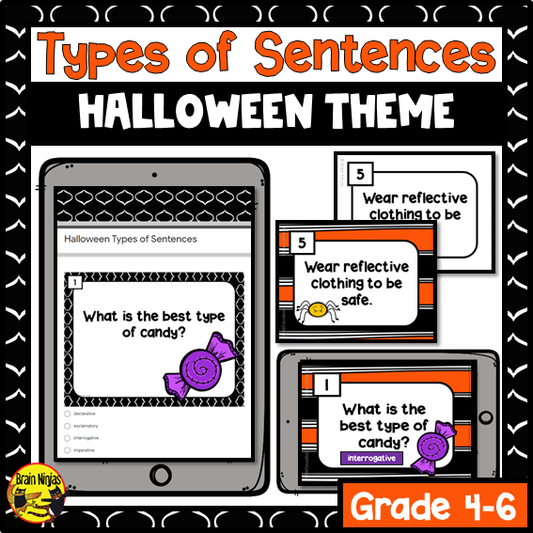 Types of Sentences | Halloween | Paper and Digital